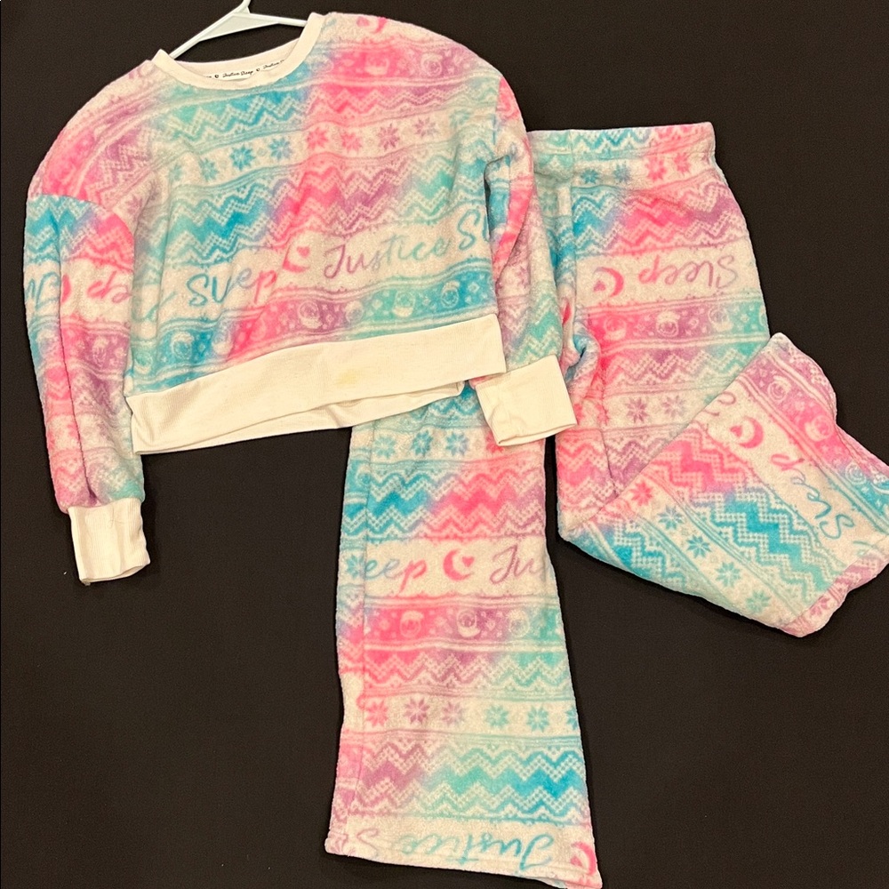 Justice Kids Pajama Set - Pink and Blue